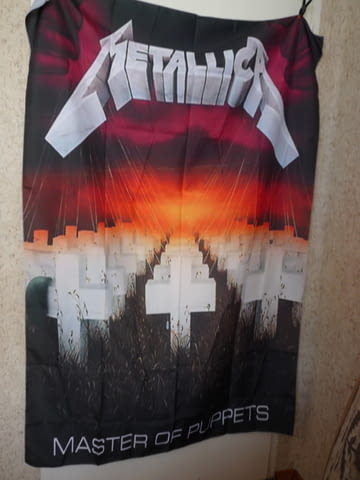 Metallica знаме Master of Puppets Heavy metal траш метъл обложка тежка музика балада китари барабани - снимка 1