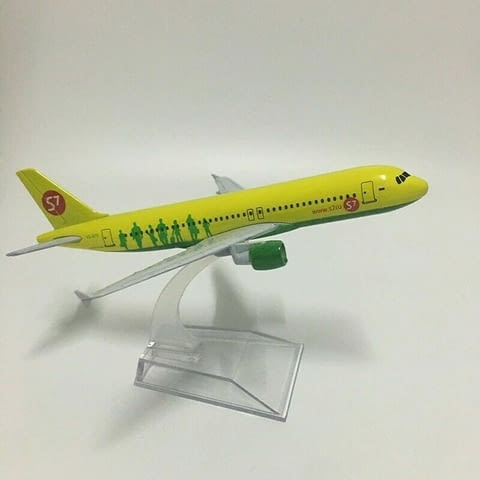Еърбъс 320 самолет модел макет S7 Сибир метален A320 Русия руска компания полети пътници 1 класа баг - снимка 3