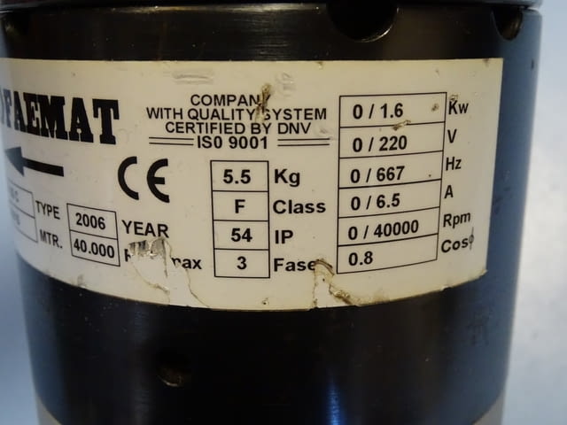 Мотор шпиндел FAEMAT FA80C electrо spindle 0-1.6kW, 220V, град Пловдив | Промишлено Оборудване - снимка 4