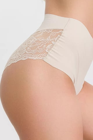 Jadea S, M, L, XL черни, бежови италиански дълбоки памучни безшевни бикини с дантела безшевно бельо - снимка 6