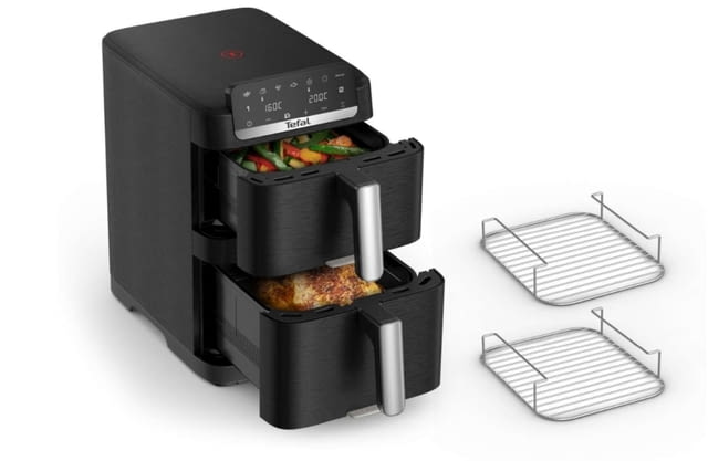 Уред за здравословно готвене, Tefal EY7568E0 Crispy Stack Af Genius+Acc Blk - снимка 2