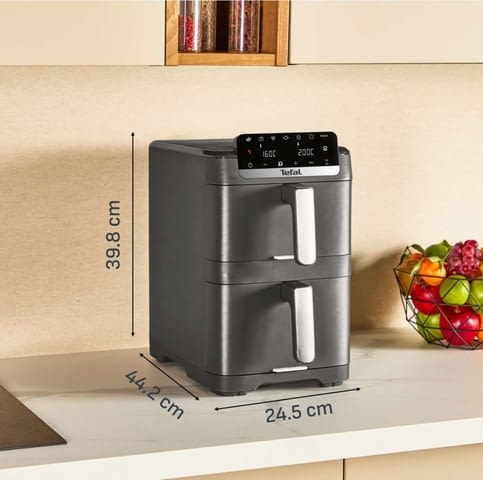 Уред за здравословно готвене, Tefal EY7568E0 Crispy Stack Af Genius+Acc Blk - снимка 3