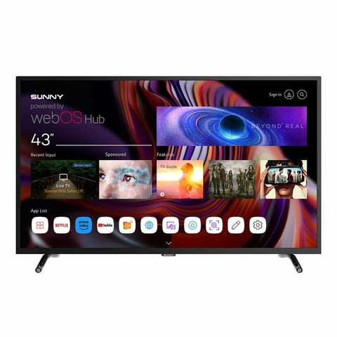Телевизор Sunny SN43FPRL-W02S, 43", Smart, WebOS, DVB-T2/C/S2