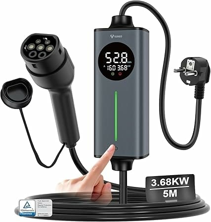 Заряден кабел GONEO тип 2 Schuko 3.68kW 16A 5M за електрически автомобили и Plug-in хибриди - снимка 1