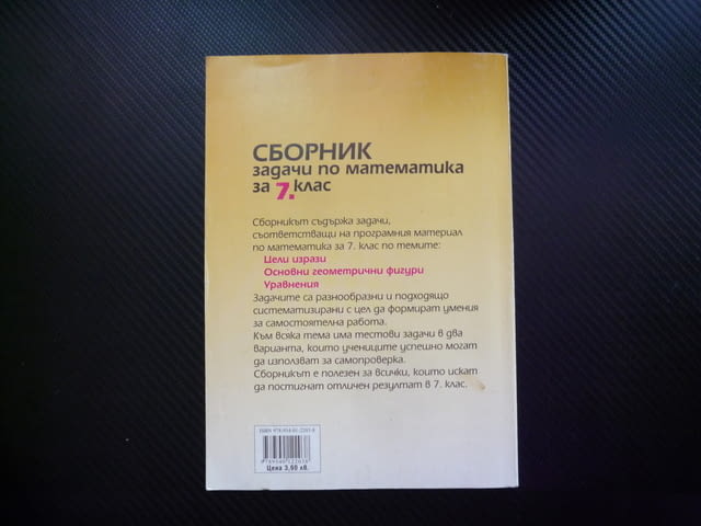 Сборник задачи по математика за 7. клас Цели изрази, основни геометрични фигури, уравнения матура - снимка 4