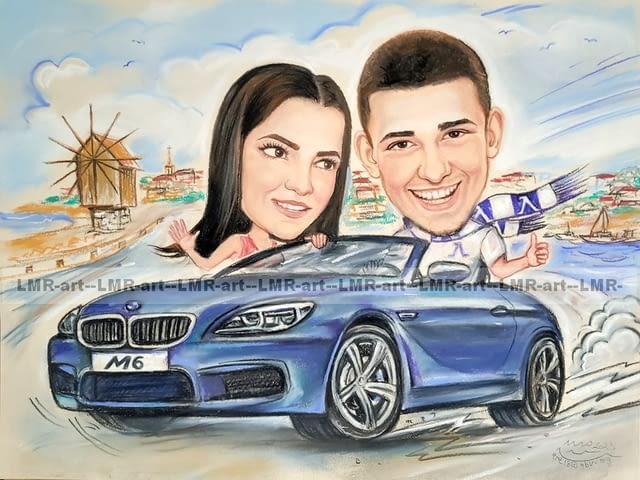 Рисувам ръчно с пастели КАРИКАТУРИ, ШАРЖ от снимка по ваш избор, професионално. - снимка 8