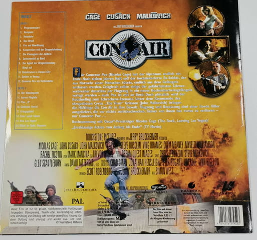 LASERDISC Conair- Nicholas Cage - John Cusack - John Malkovich - снимка 2