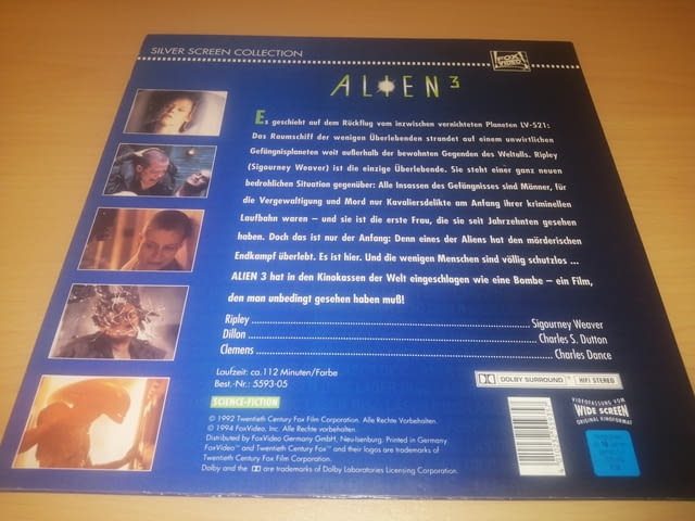 ALIEN 3 PAL Deutsch Laserdisc - village Kuklеn | Movies - снимка 2