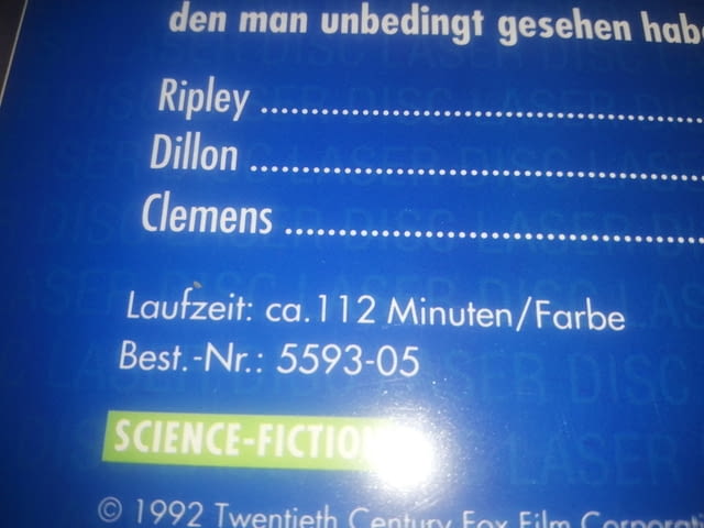 ALIEN 3 PAL Deutsch Laserdisc - village Kuklеn | Movies - снимка 4