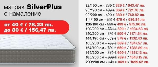 (до -80€) Матрак SilverPlus с БЕЗПЛАТНА ДОСТАВКА до адреса на жилищната сграда! - снимка 2