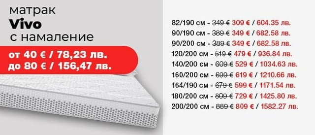 (до -80€) Матрак Vivo с БЕЗПЛАТНА ДОСТАВКА из страната!, град Пловдив | Матраци - снимка 2