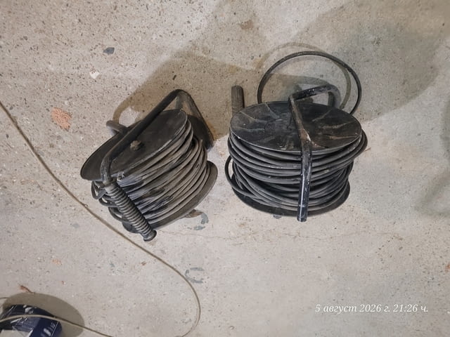 Макара с кабел удължител 50 метра, здрава изпозлвана , с 4 контакта, до 3000 W. - снимка 9
