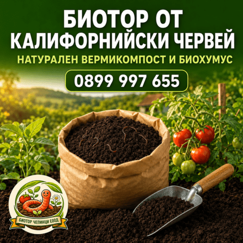 🪱 БИОТОР ОТ КАЛИФОРНИЙСКИ ЧЕРВЕЙ – натурален вермикомпост и биохумус за плодородна почва и богата р - снимка 1