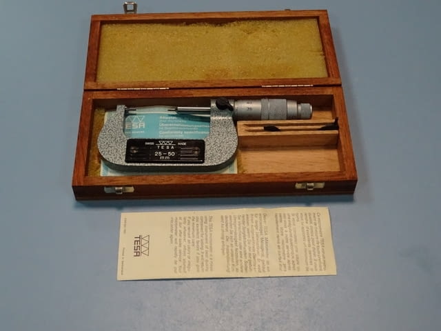 Ножов микрометър TESA 25-50mm outside micrometer small-point contacts - снимка 1