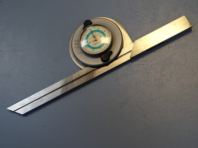 Машинен индикаторен ъгломер TESA EAC dial bevel protractor L-200 5′ - снимка 5