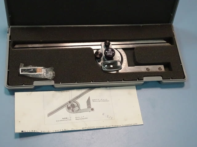 Машинен оптичен ъгломер Mitutoyo 187-908 bevel protractor set - снимка 5