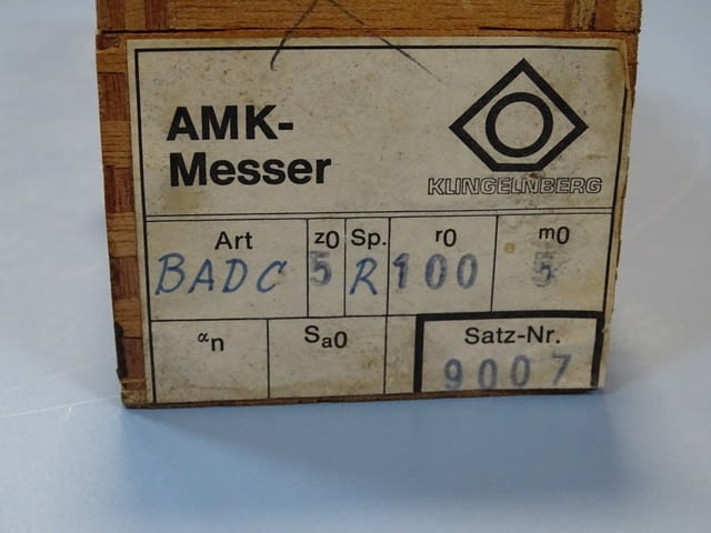 Комплект профилни ножове AMK-Messer BADC 5R 100 5M кlingelnberg - снимка 3