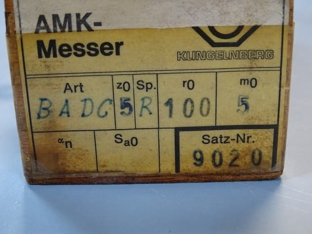 Комплект профилни ножове AMK-Messer BADC 5R 100 5M кlingelnberg - снимка 5