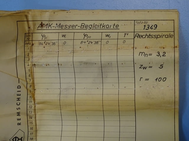 Комплект ножове Кlingelnberg AMK-Messer cutter blade set М3.2, Zw-5, R-100 - снимка 8