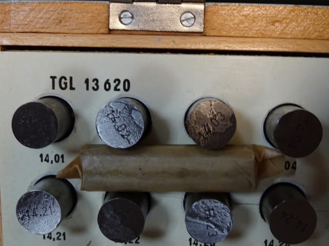 Комплект прецизни цилиндрични измервателни щифтове DDR VEB SCHMALKALDEN TGL 13620 LMW 10-20mm - снимка 2