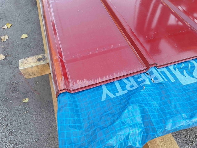 Покривна пластифицирана ламарина TR20x280-1120 RAL3011 L=3.2м в София - снимка 5