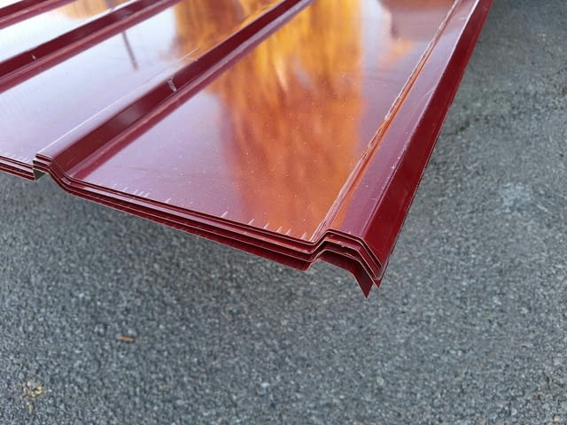 Покривна пластифицирана ламарина TR20x280-1120 RAL3011 L=3.2м в София - снимка 6