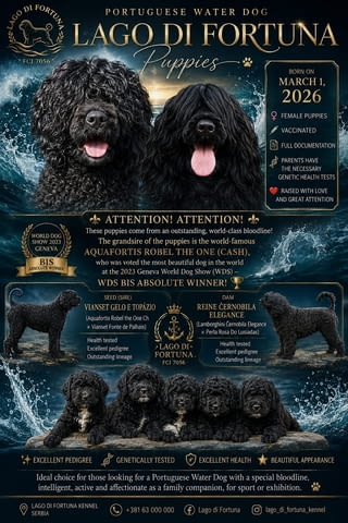 Португалско водно куче – красиви кученца Portuguese Water Dog, Vaccinated - Yes, For Breeding - Yes - city of Izvun Bulgaria | Dogs - снимка 1