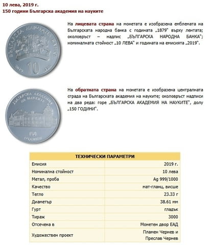 Монета 150 години Българска академия на науките“ (БАН)., град Пловдив | Нумизматика / Бонистика