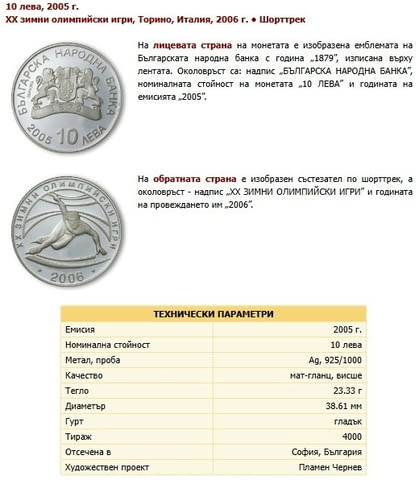 Монета ХХ зимни олимпийски игри – Торино, 2006 г.“., град Пловдив | Нумизматика / Бонистика - снимка 1