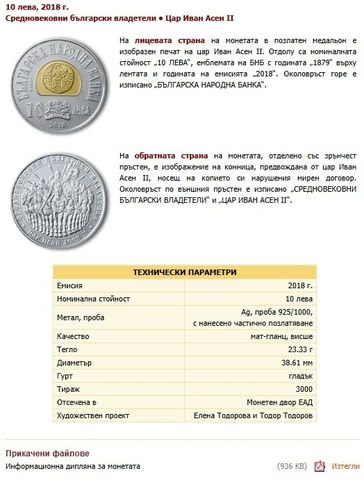 Монета „Цар Иван Асен II“ - град Пловдив | Нумизматика / Бонистика - снимка 1