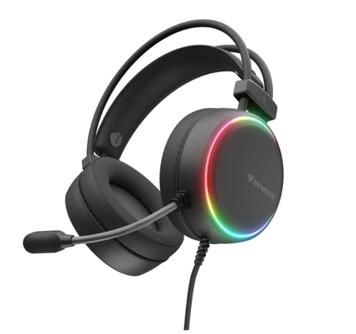 Слушалки, Genesis Headset Neon 614 With Microphone RGB Illumination Black USB - снимка 2