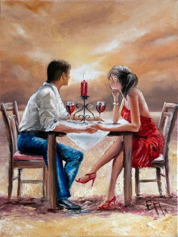 Маслена картина "Две чаши вино" Painting - city of Varna | Paintings