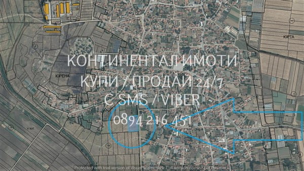 Код 70086. Два имота около 7дка и 4дка. Мястото е равно до регулация срещу къщи до ток и вода, асфал - снимка 2