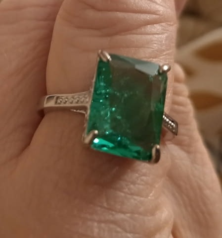 Пръстен с кракелиран кристал Сребро, Unisex, Циpĸoн - град Монтана | Пръстени - снимка 1